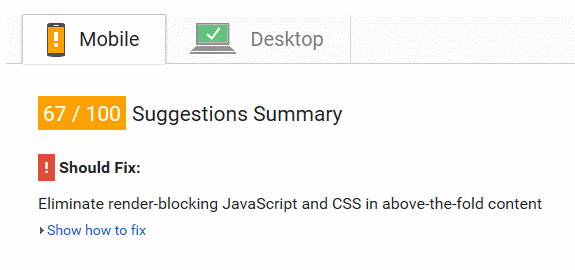 google-page-speed-score
