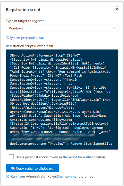 Deployment Group Script